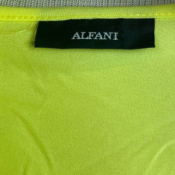 Pre-Owed Alfani Womens Yellow Floral Lace Two Piece Tank Top Blouse Set Size XL - Picture 5 of 6